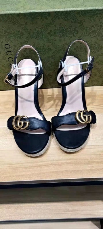 Leather Espadrille Wedges