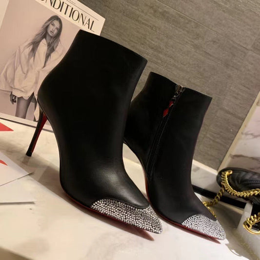 Stud Toe Ankle Boots