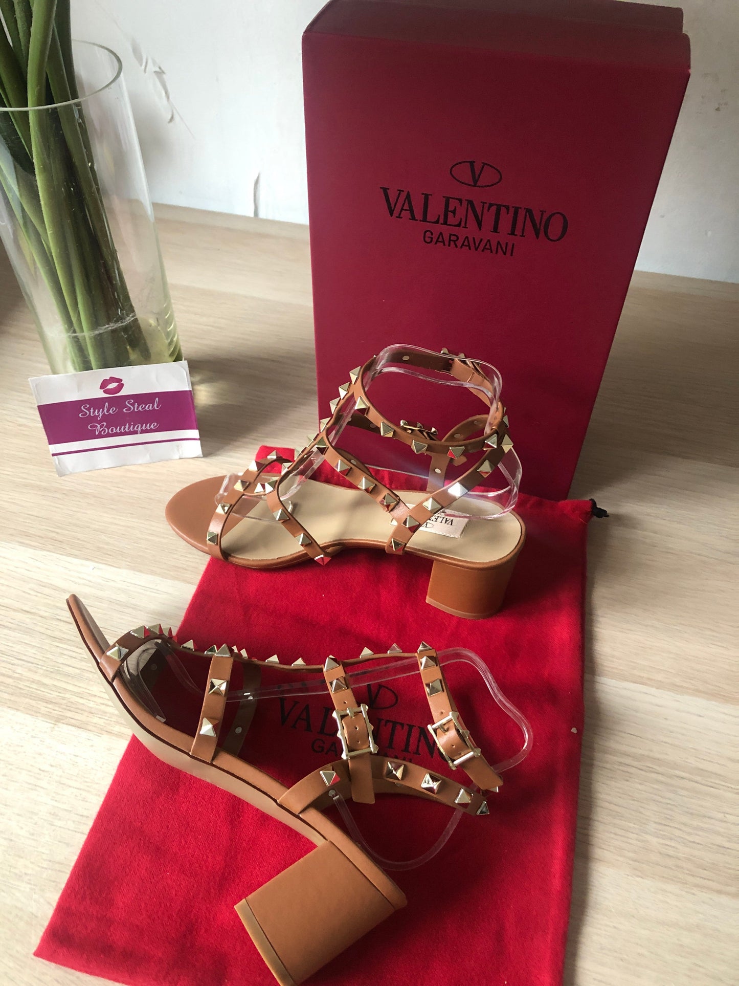 Rockstud Block Heel Sandals
