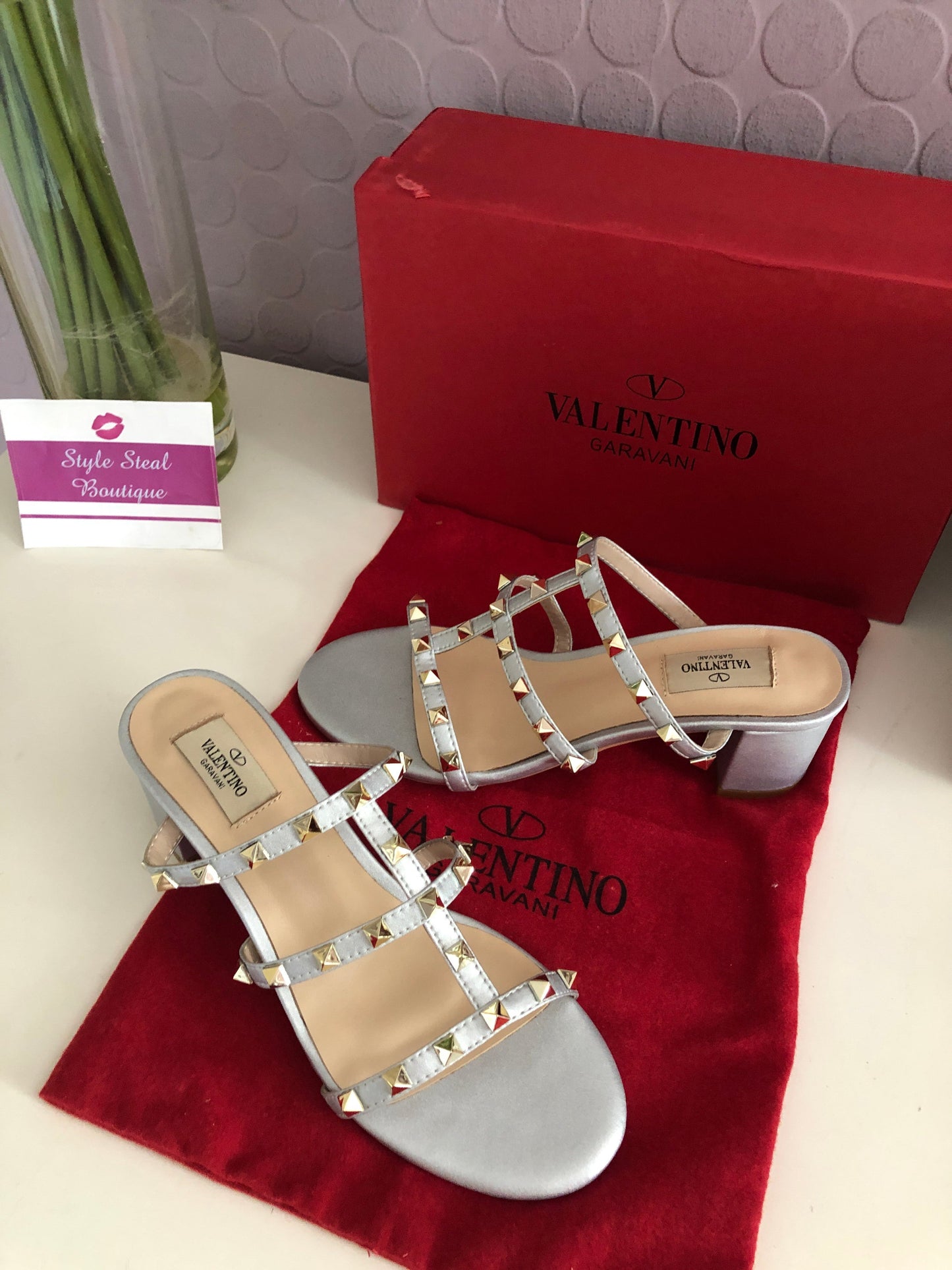 Rockstud Mules 6.5cm