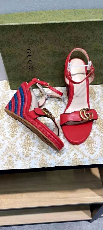 Leather Espadrille Wedges
