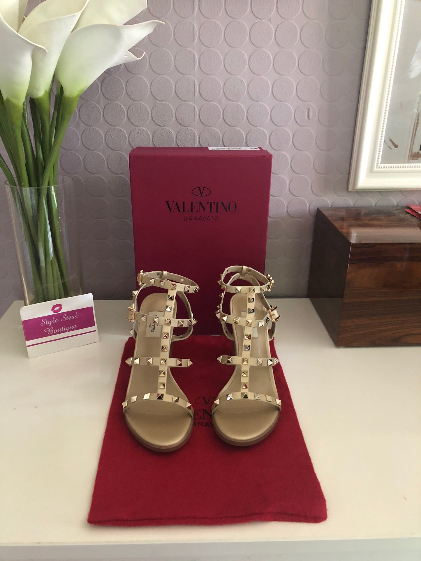 Rockstud Block Heel Sandals