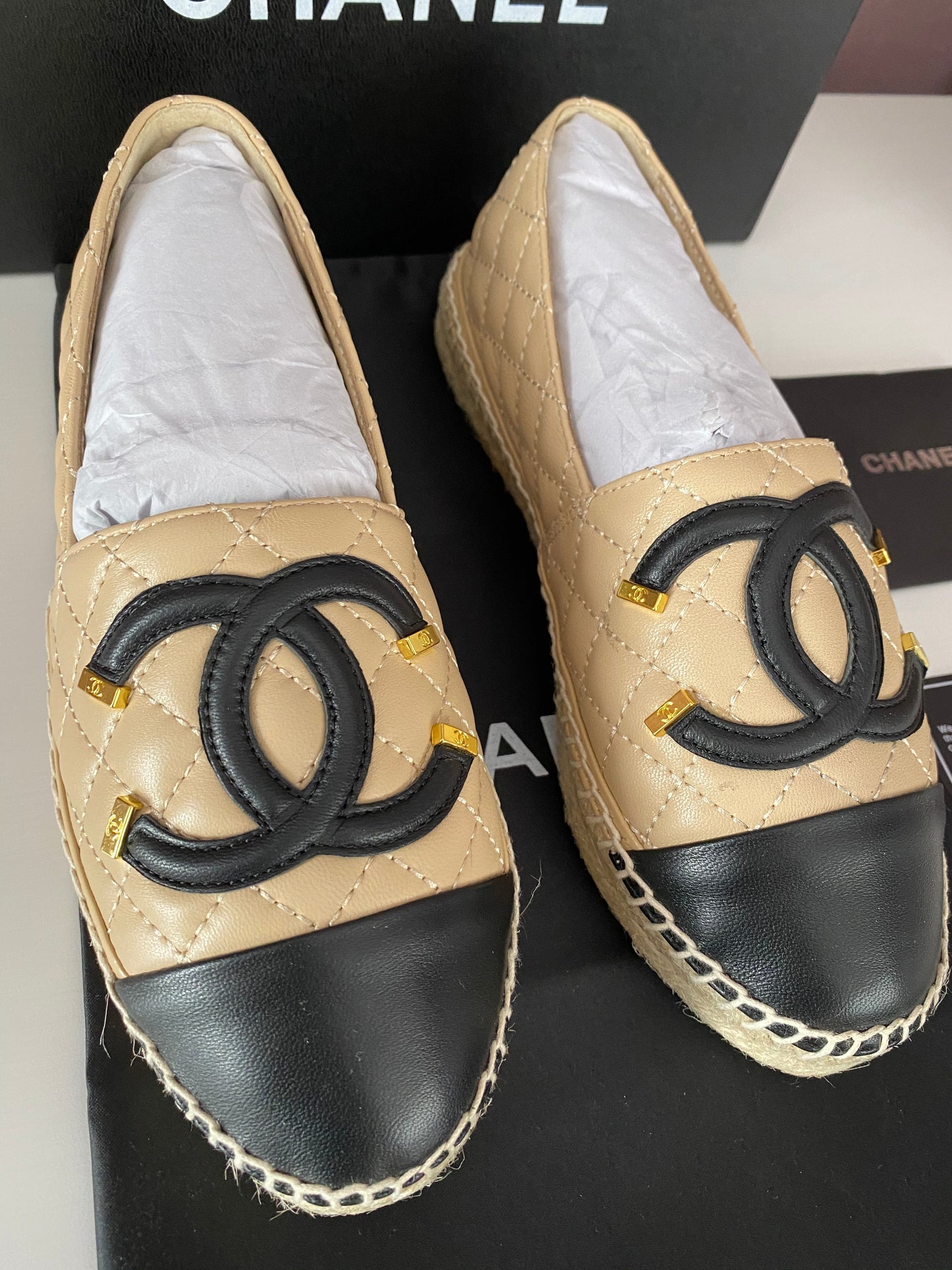 Leather Quilted Espadrilles