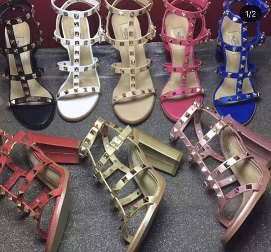 Rockstud Block Heel Sandals