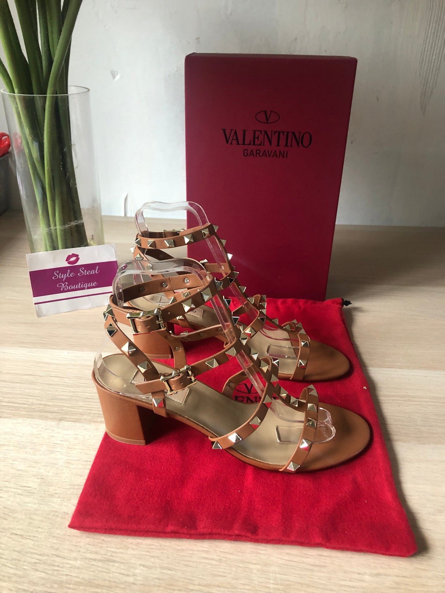 Rockstud Block Heel Sandals
