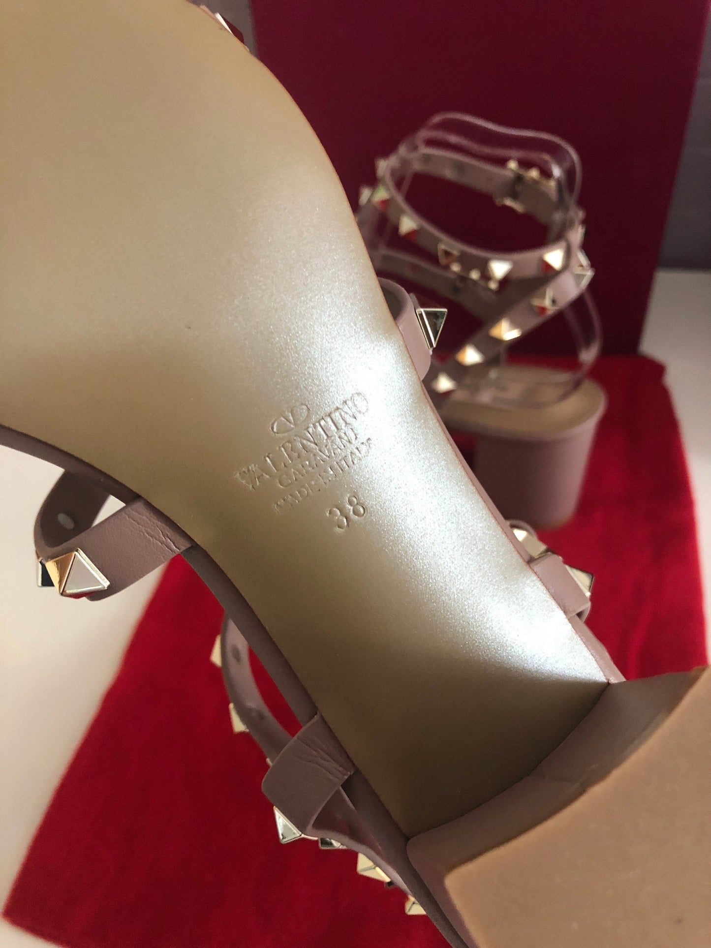 Rockstud Block Heel Sandals