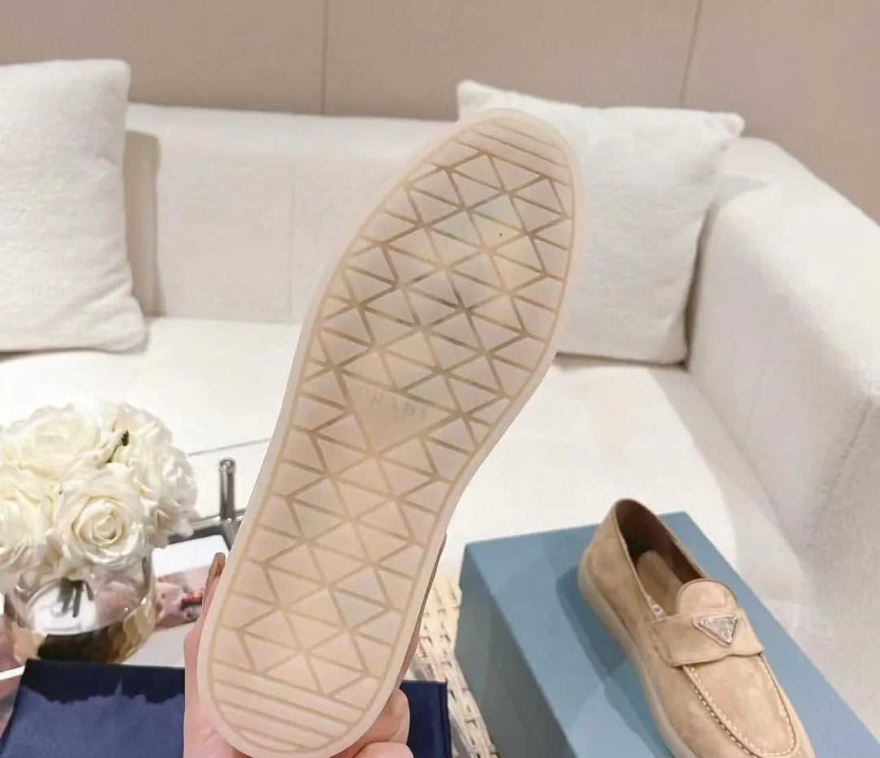 Suede Logo Loafers