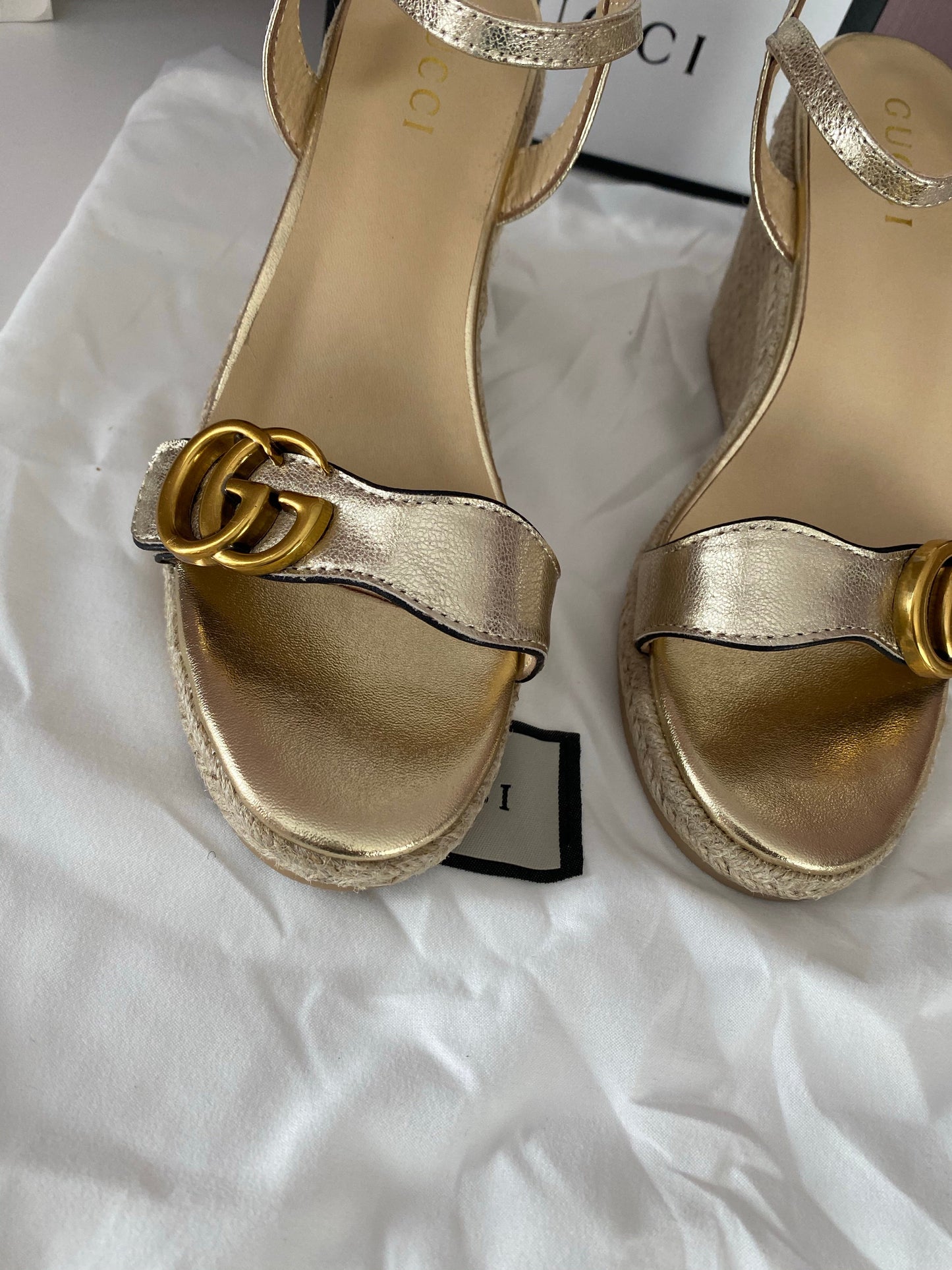 Leather Espadrille Wedges