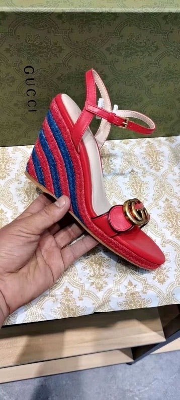 Leather Espadrille Wedges