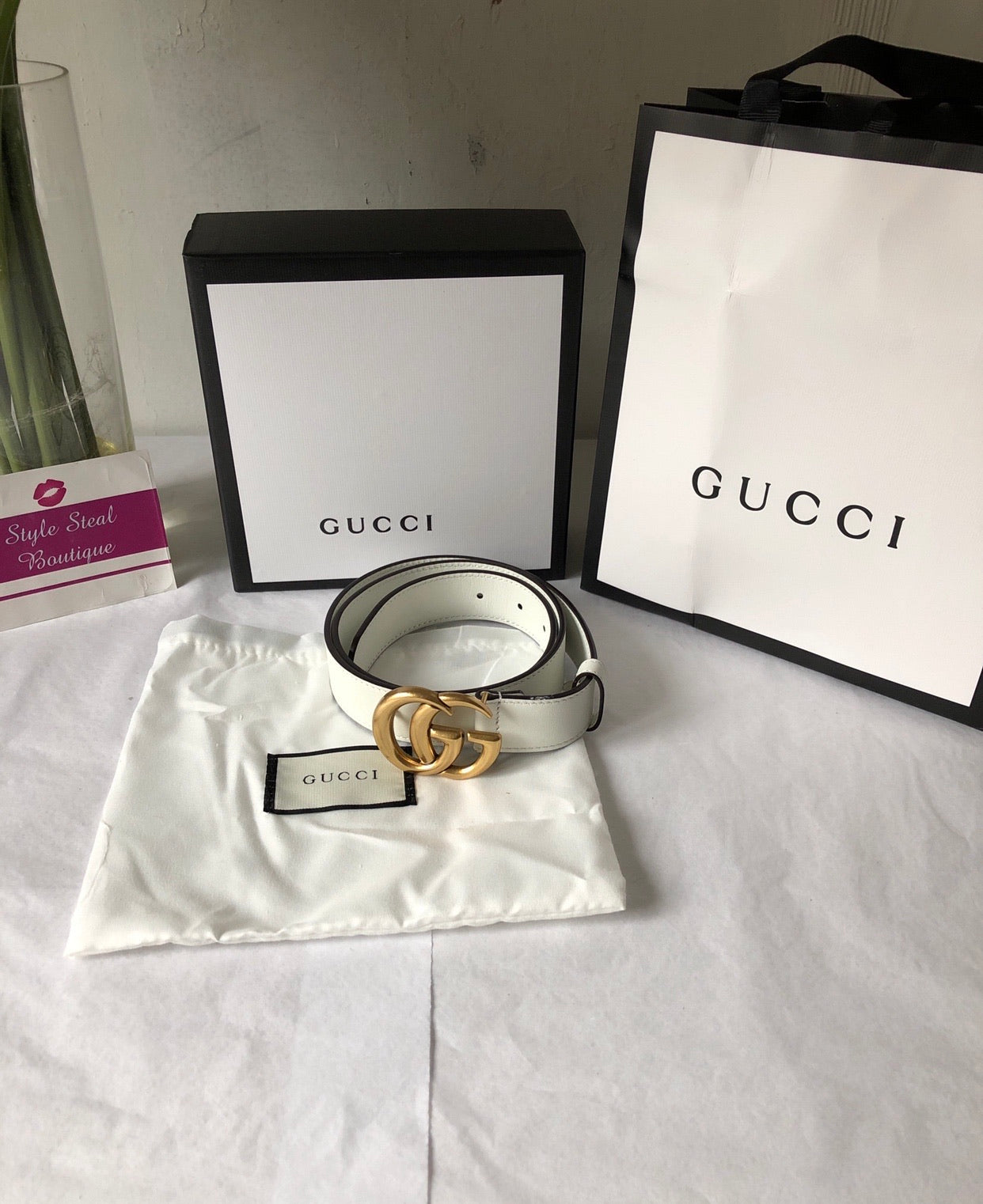 Off White Leather Belt