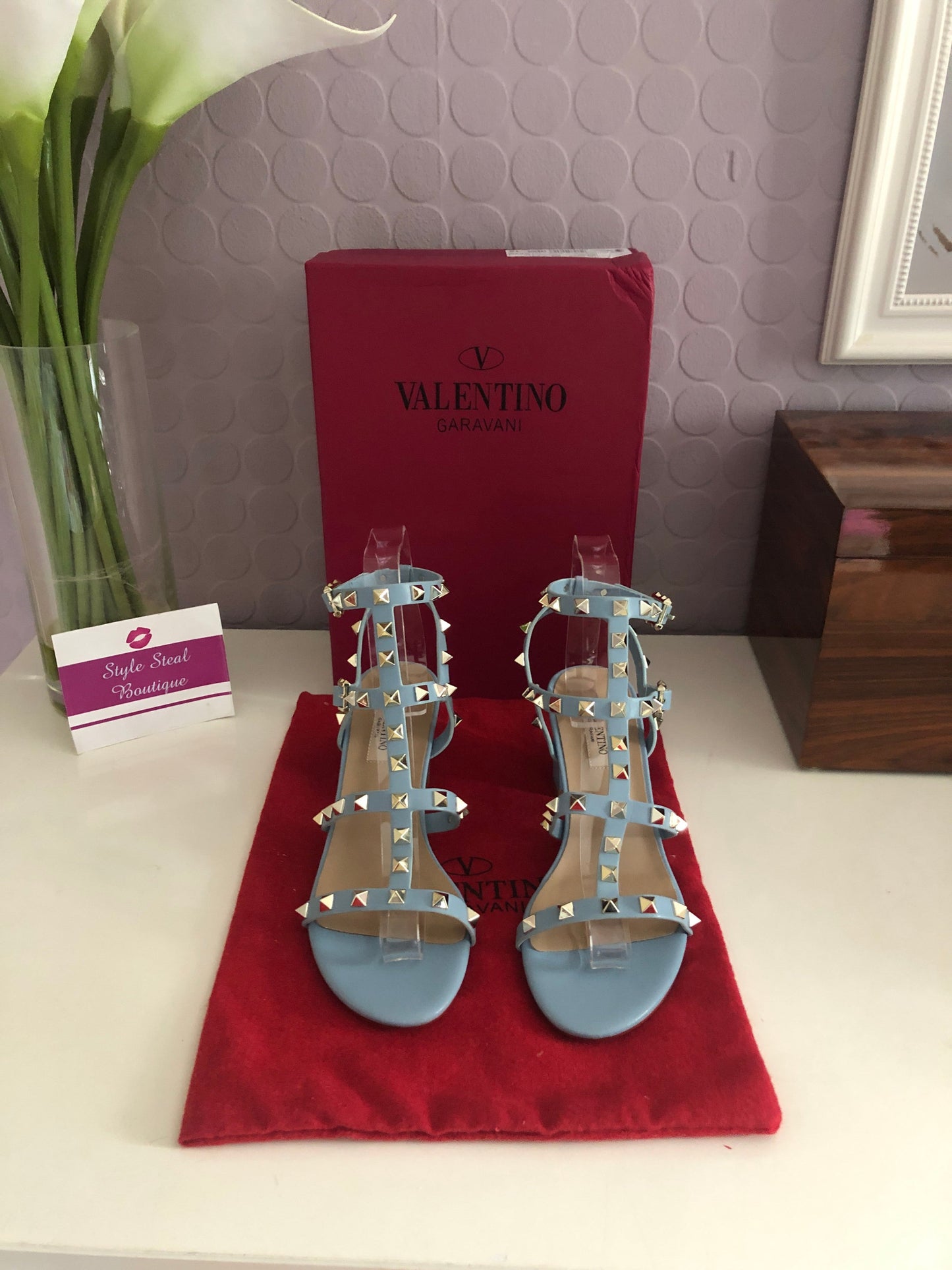 Rockstud Block Heel Sandals