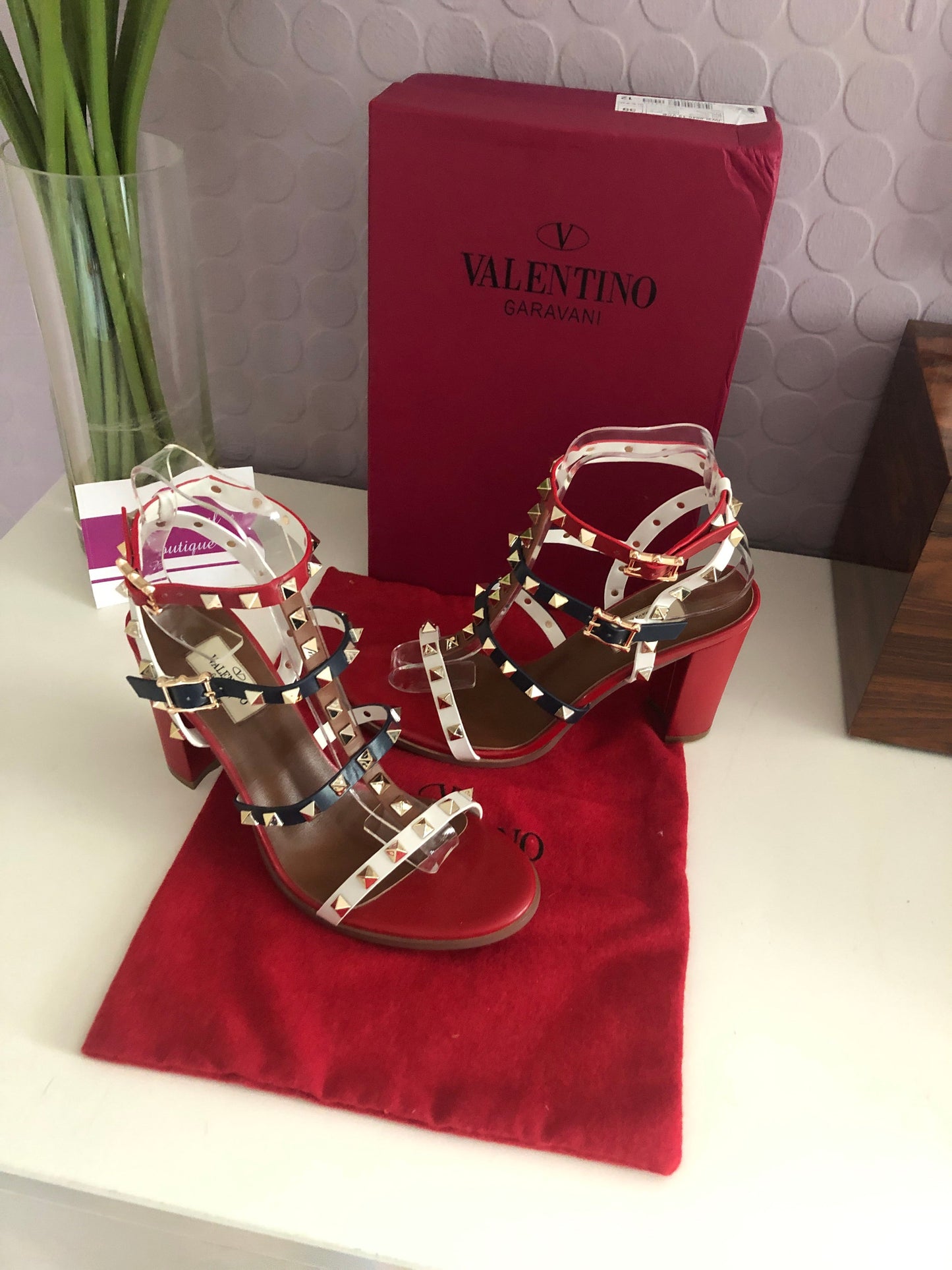 Rockstud Block Heel Sandals