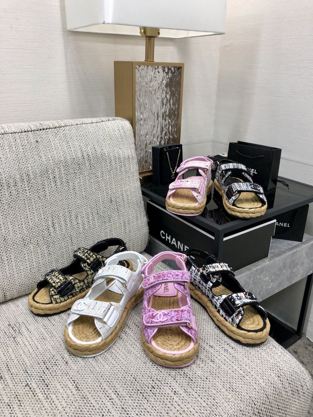 CC Tweed Dad Sandals