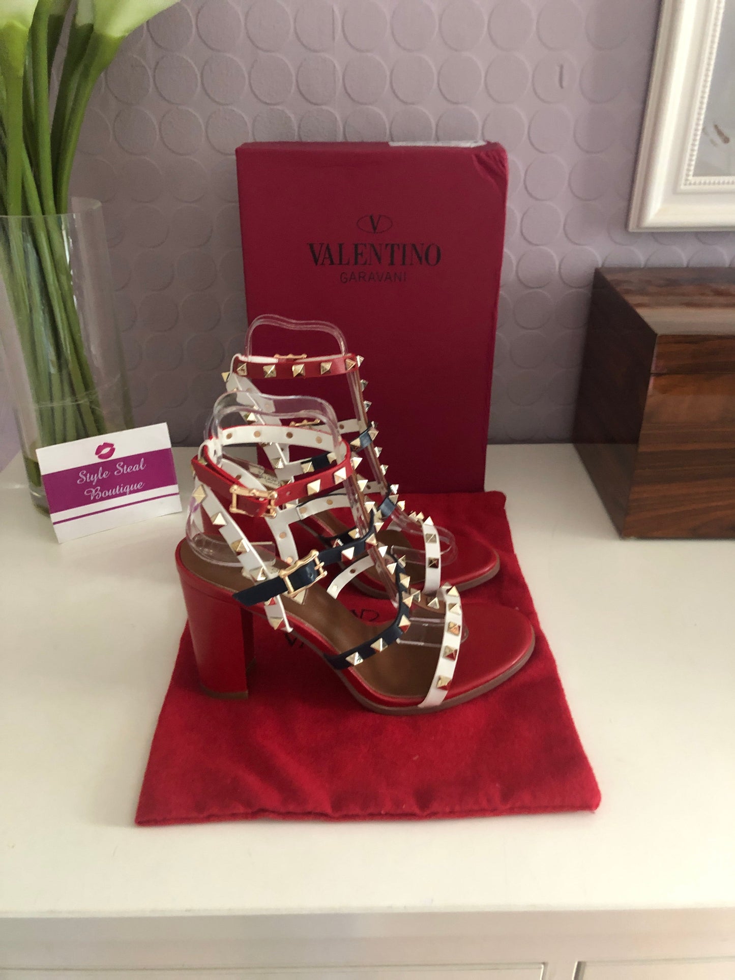 Rockstud Block Heel Sandals