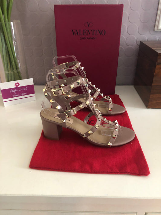Rockstud Block Heel Sandals