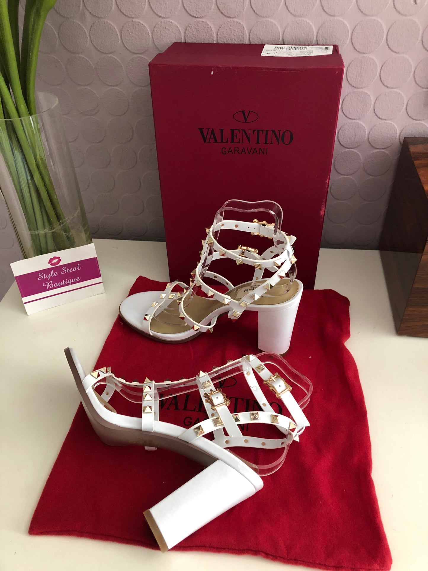 Rockstud Block Heel Sandals