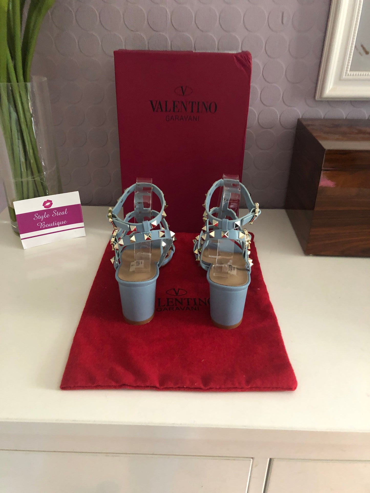 Rockstud Block Heel Sandals