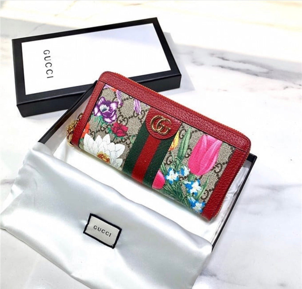GG Flora Zip Wallet