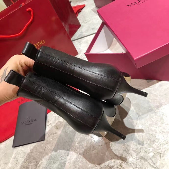 V Logo Ankle Boots