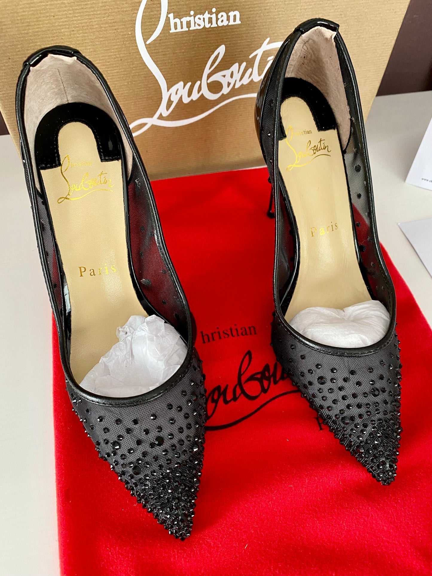Strass Mesh Heels