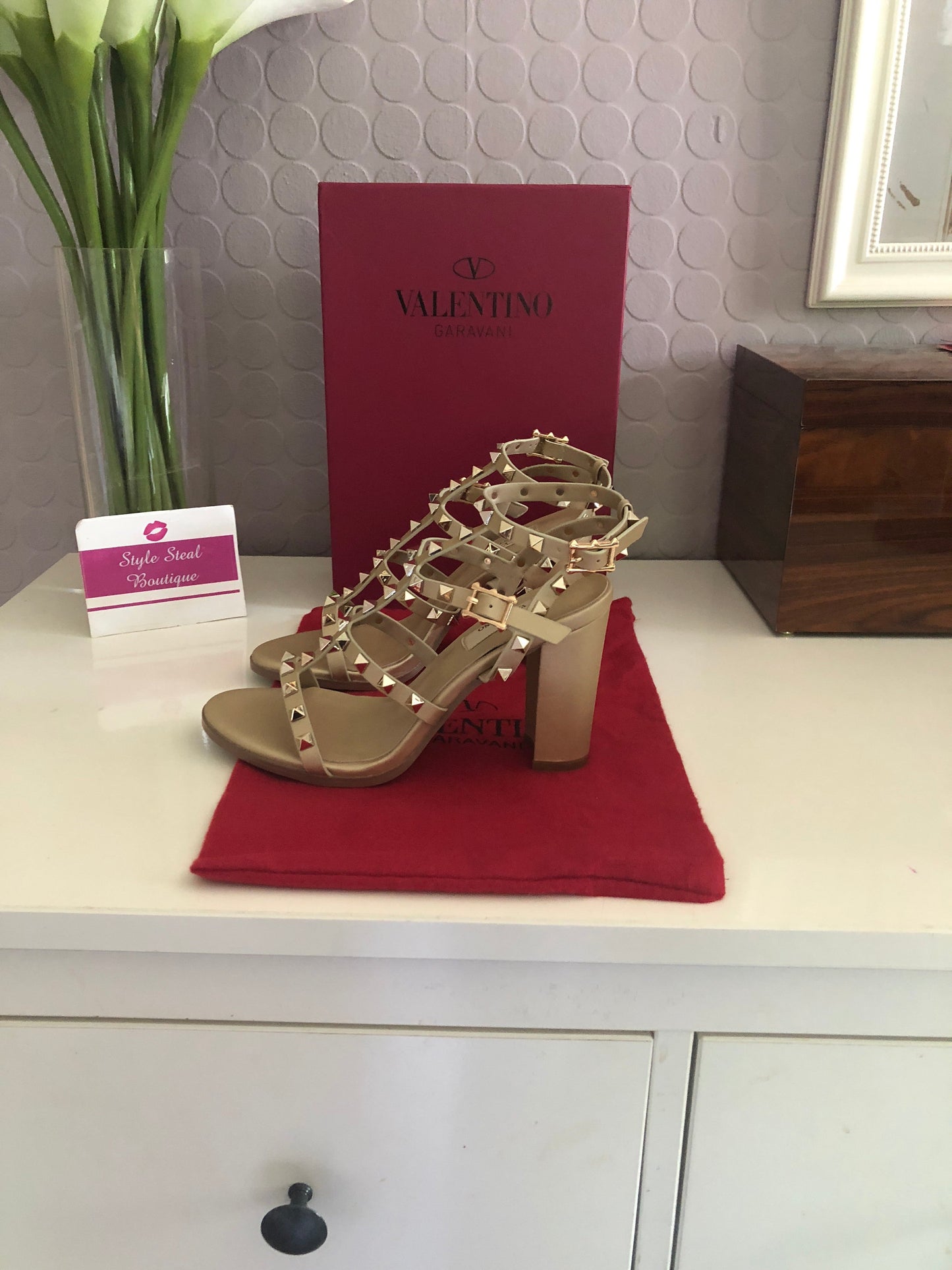 Rockstud Block Heel Sandals