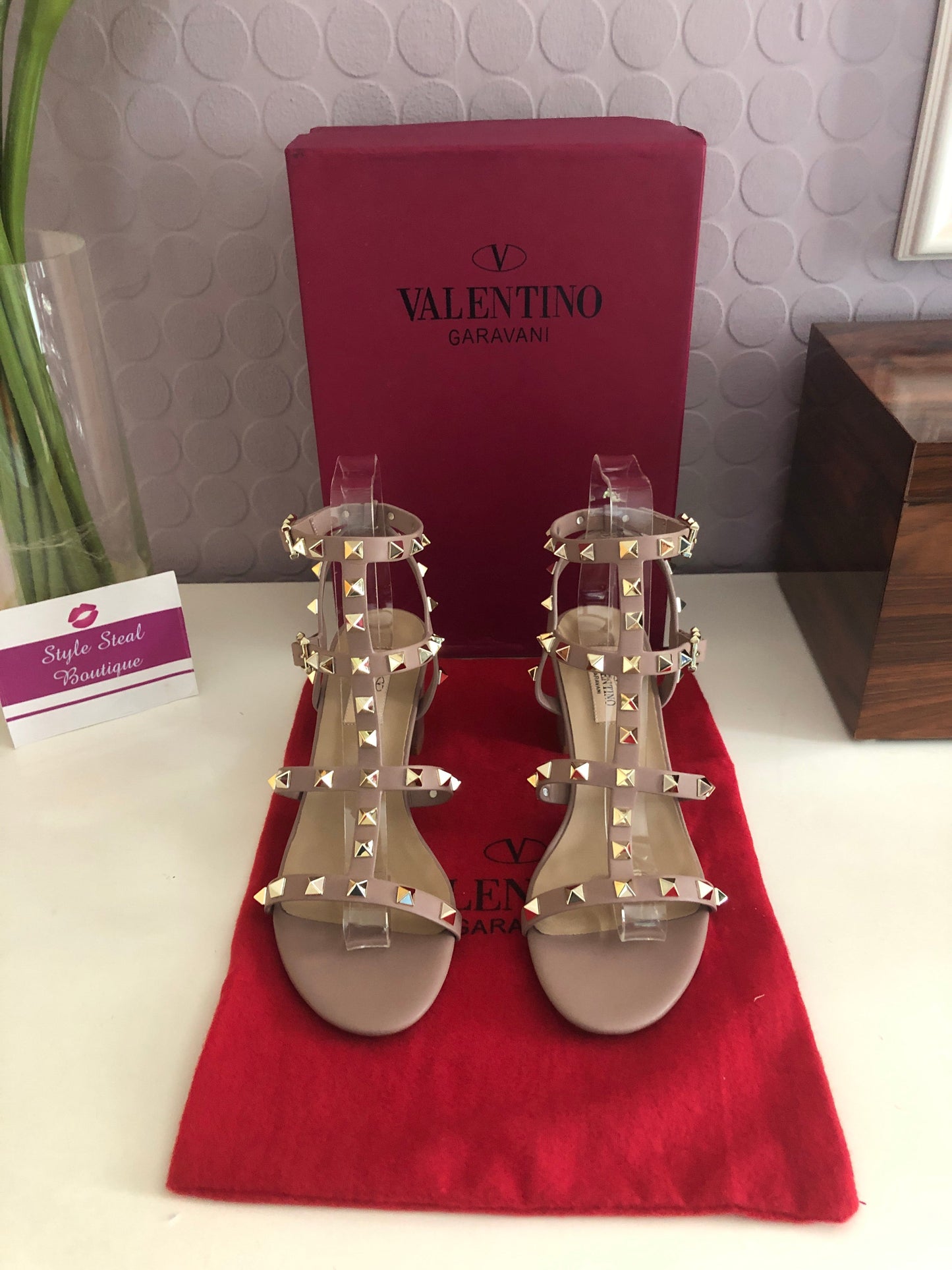 Rockstud Block Heel Sandals