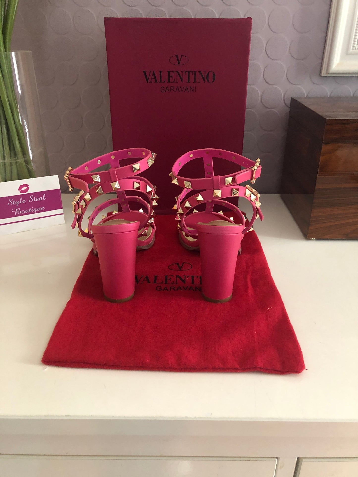Rockstud Block Heel Sandals