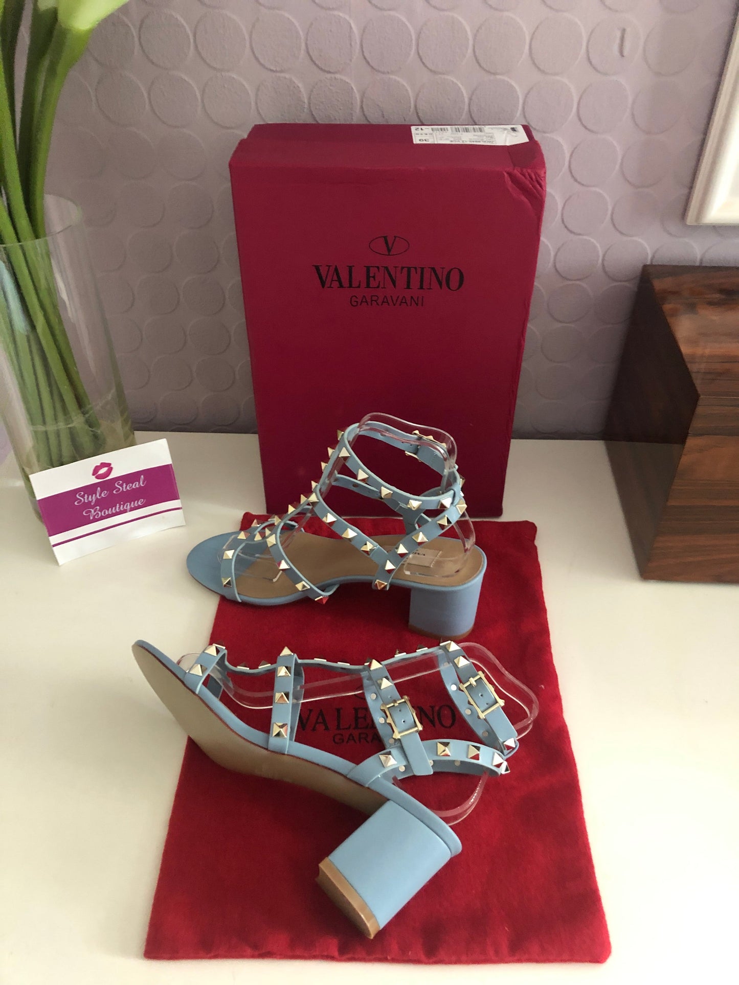 Rockstud Block Heel Sandals