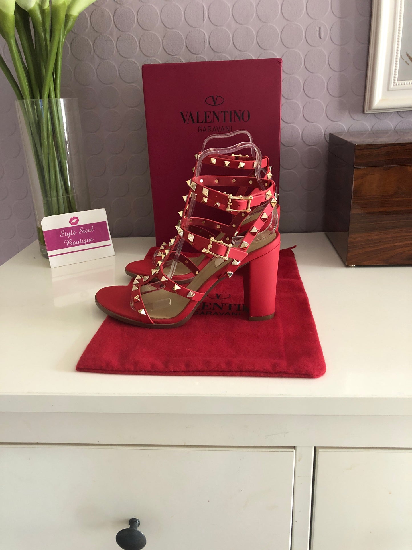 Rockstud Block Heel Sandals