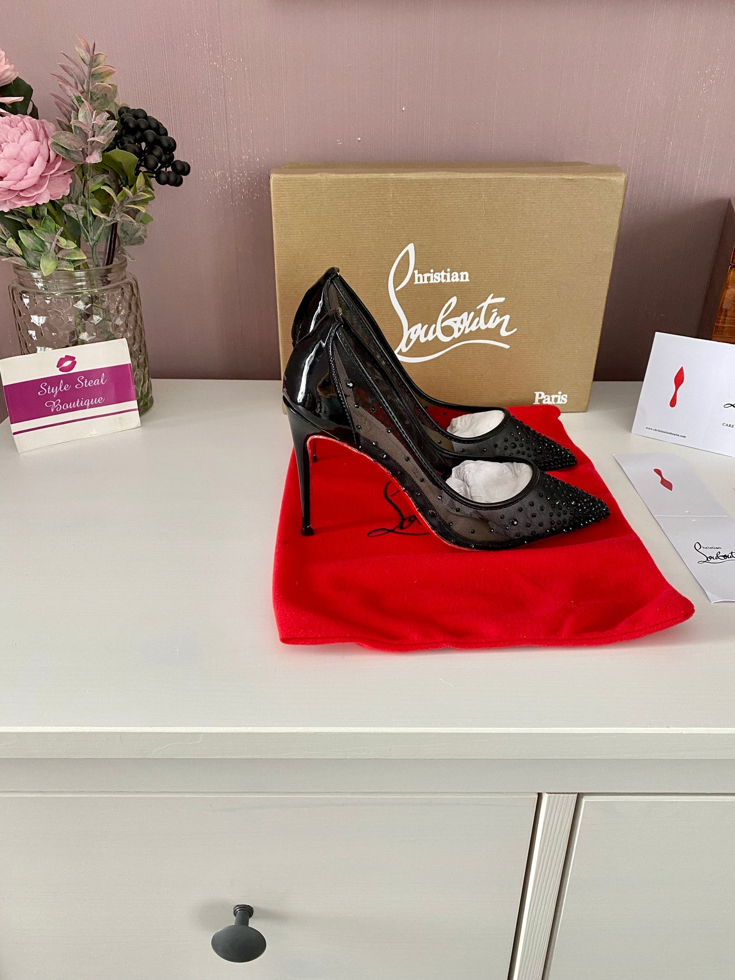 Strass Mesh Heels