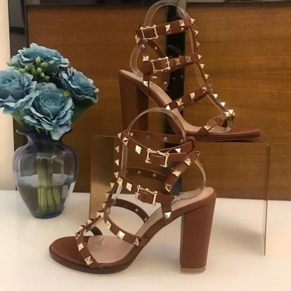 Rockstud Block Heel Sandals