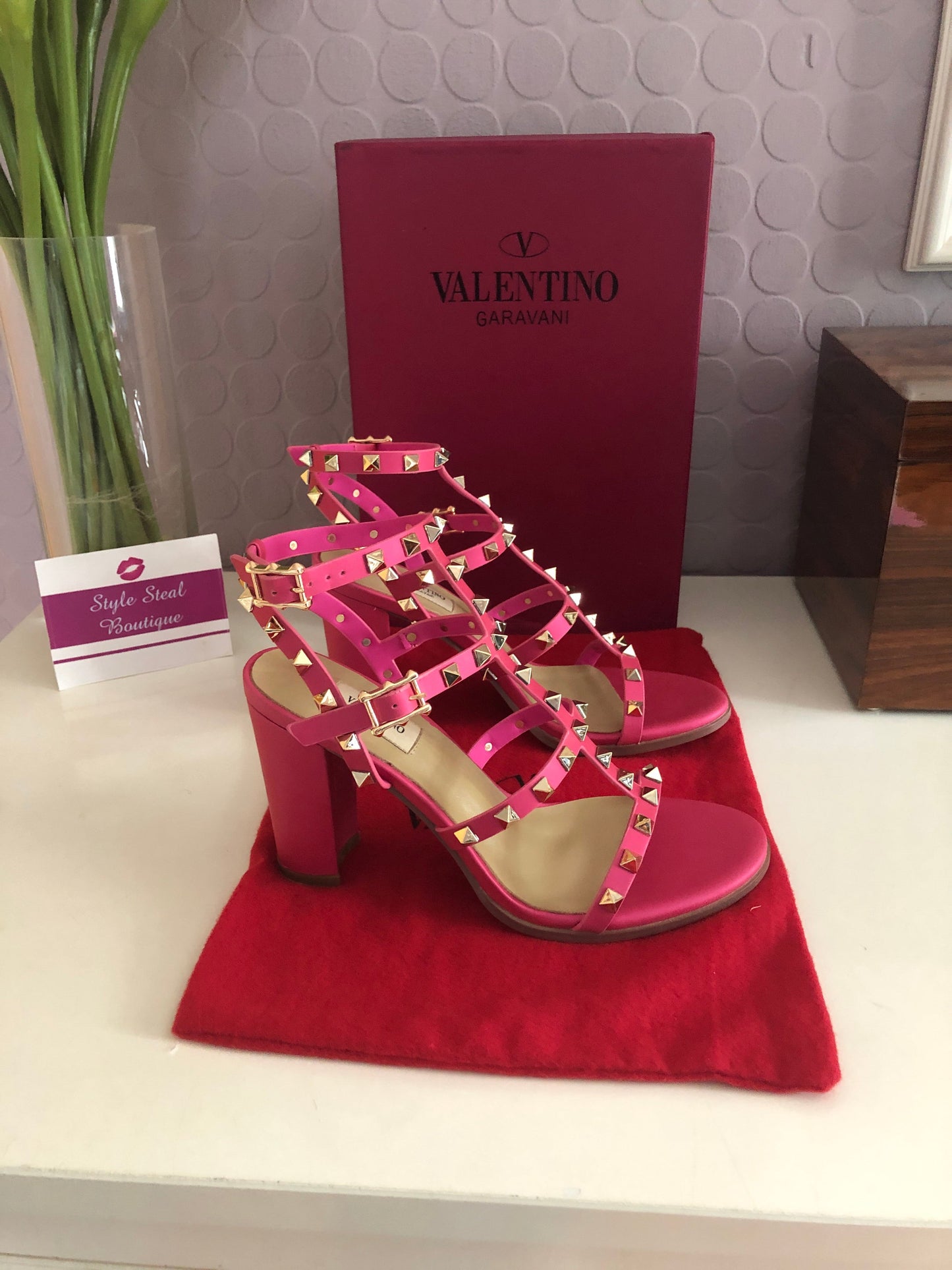 Rockstud Block Heel Sandals