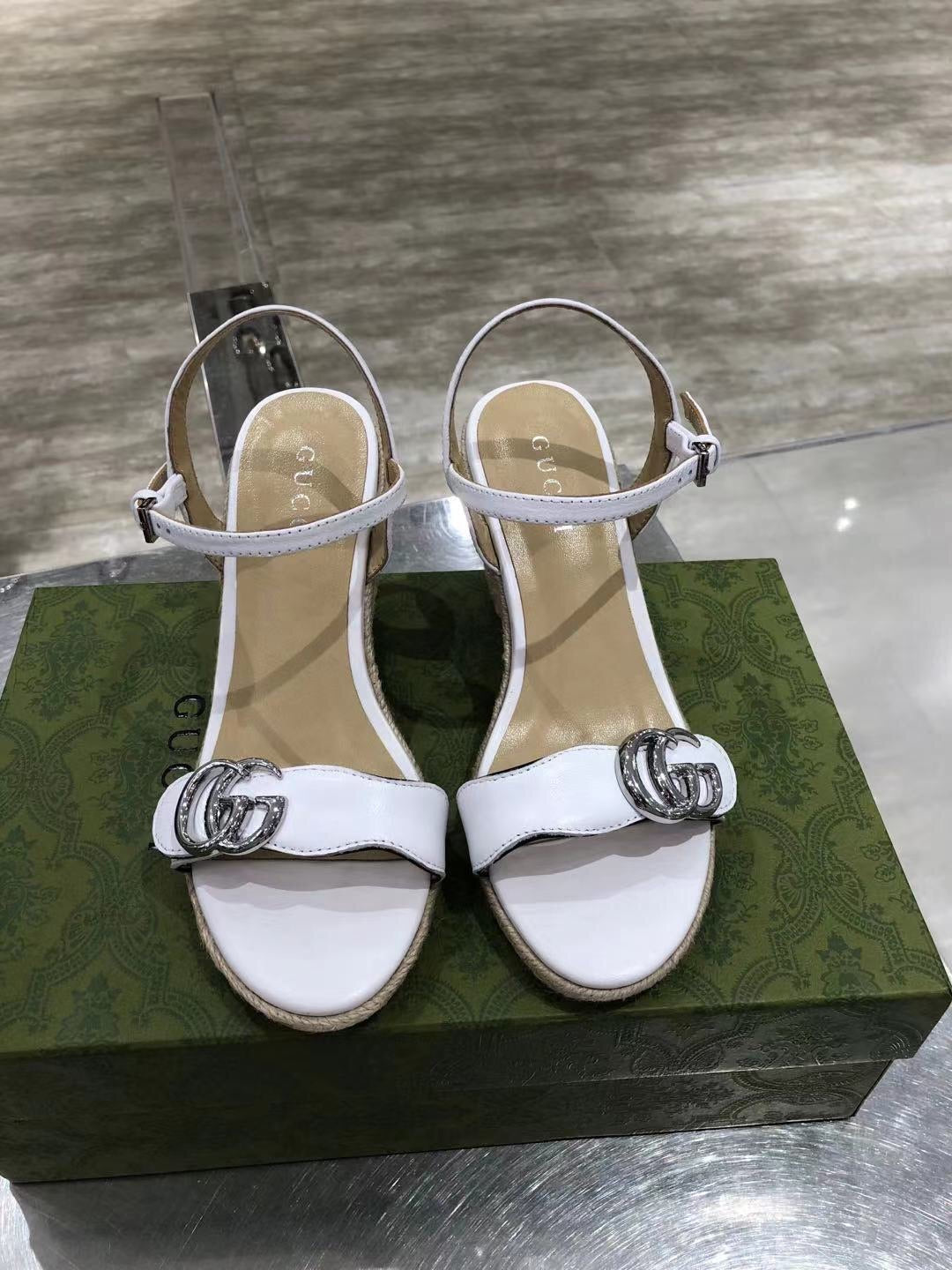 Leather Platform Espadrilles