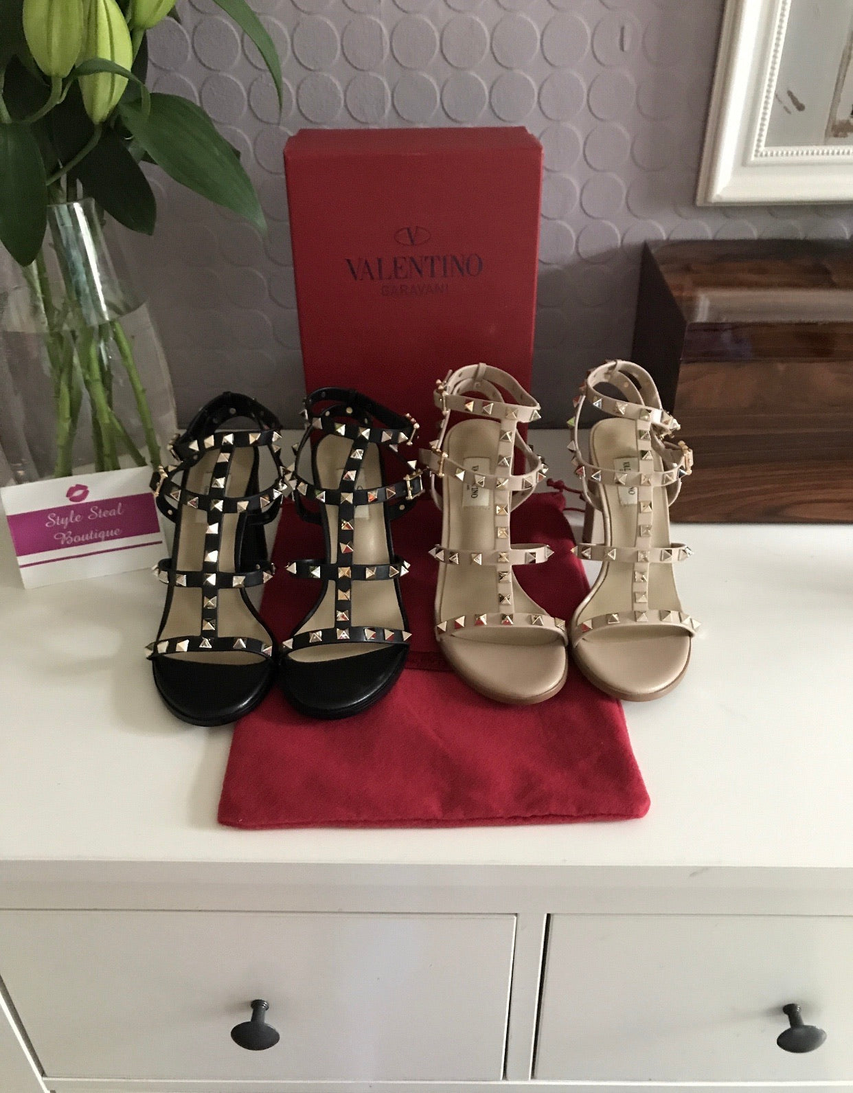 Rockstud Block Heel Sandals