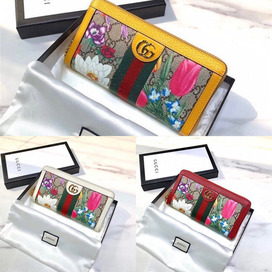 GG Flora Zip Wallet