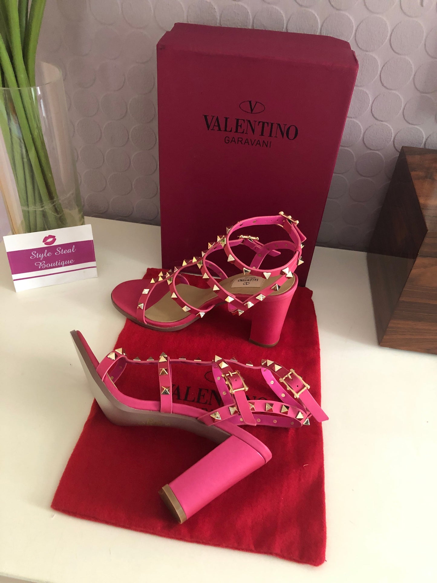 Rockstud Block Heel Sandals