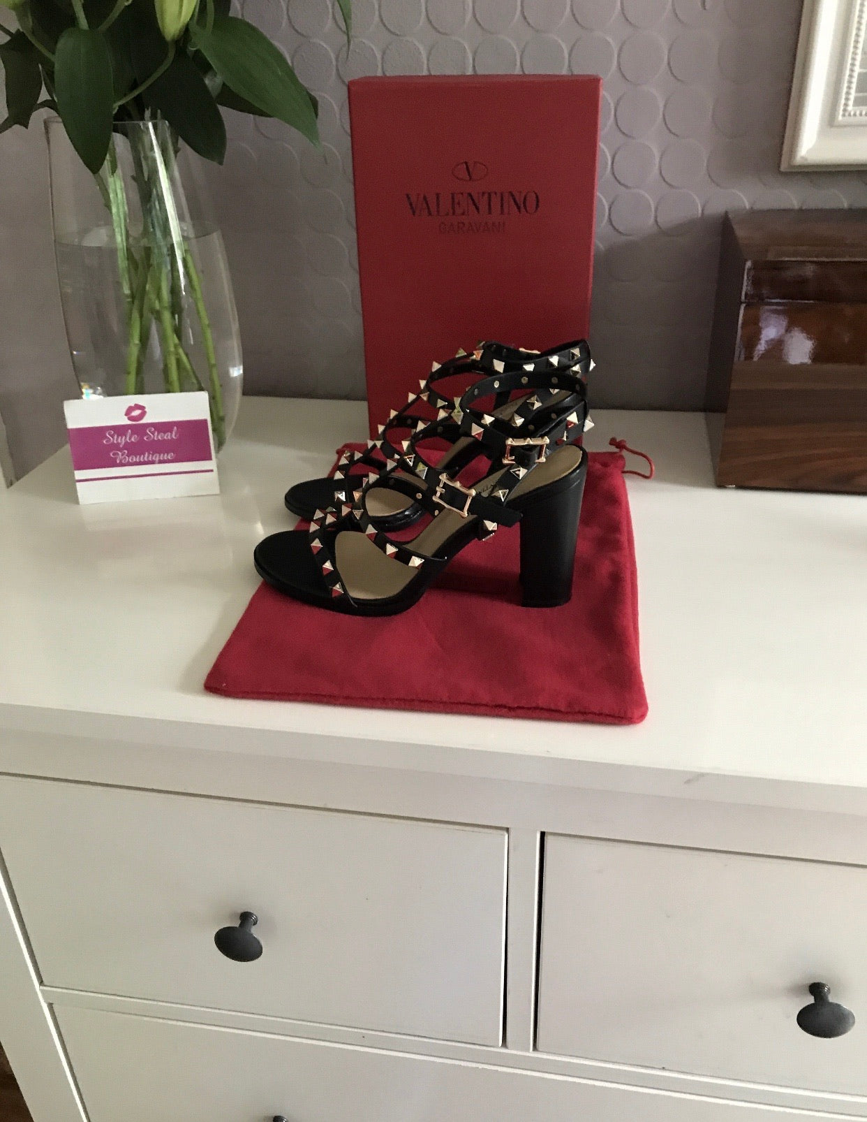 Rockstud Block Heel Sandals
