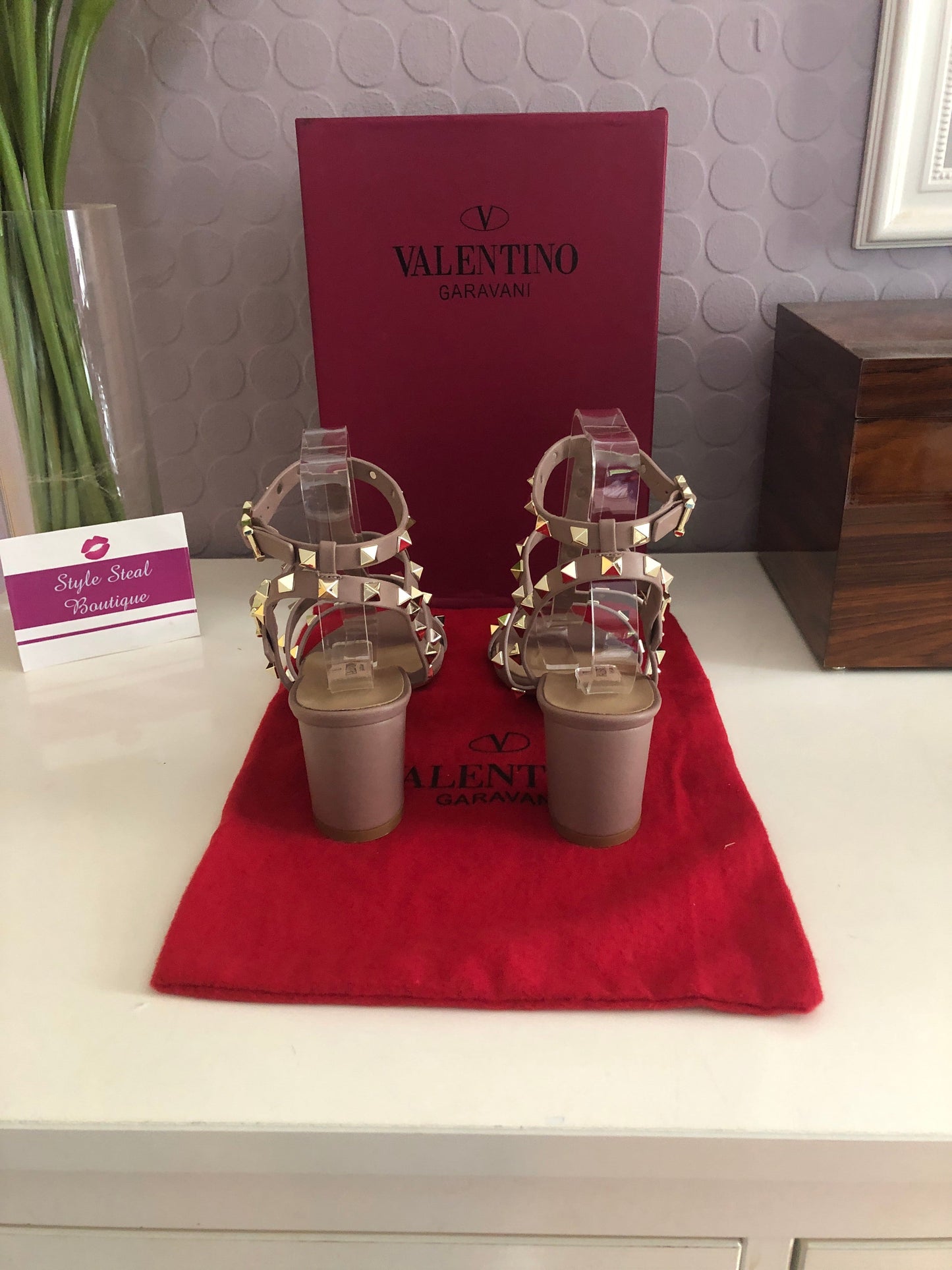 Rockstud Block Heel Sandals