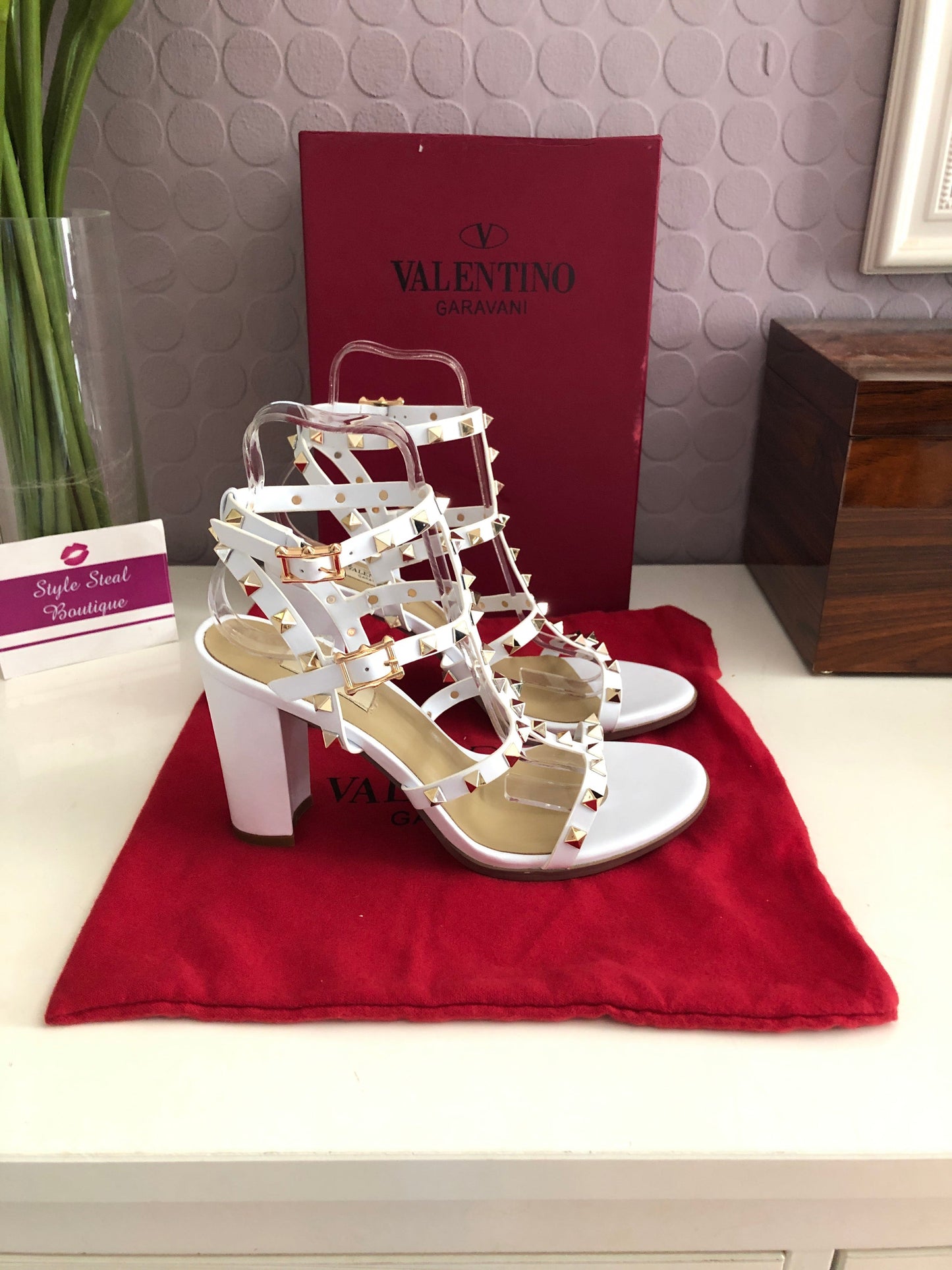 Rockstud Block Heel Sandals