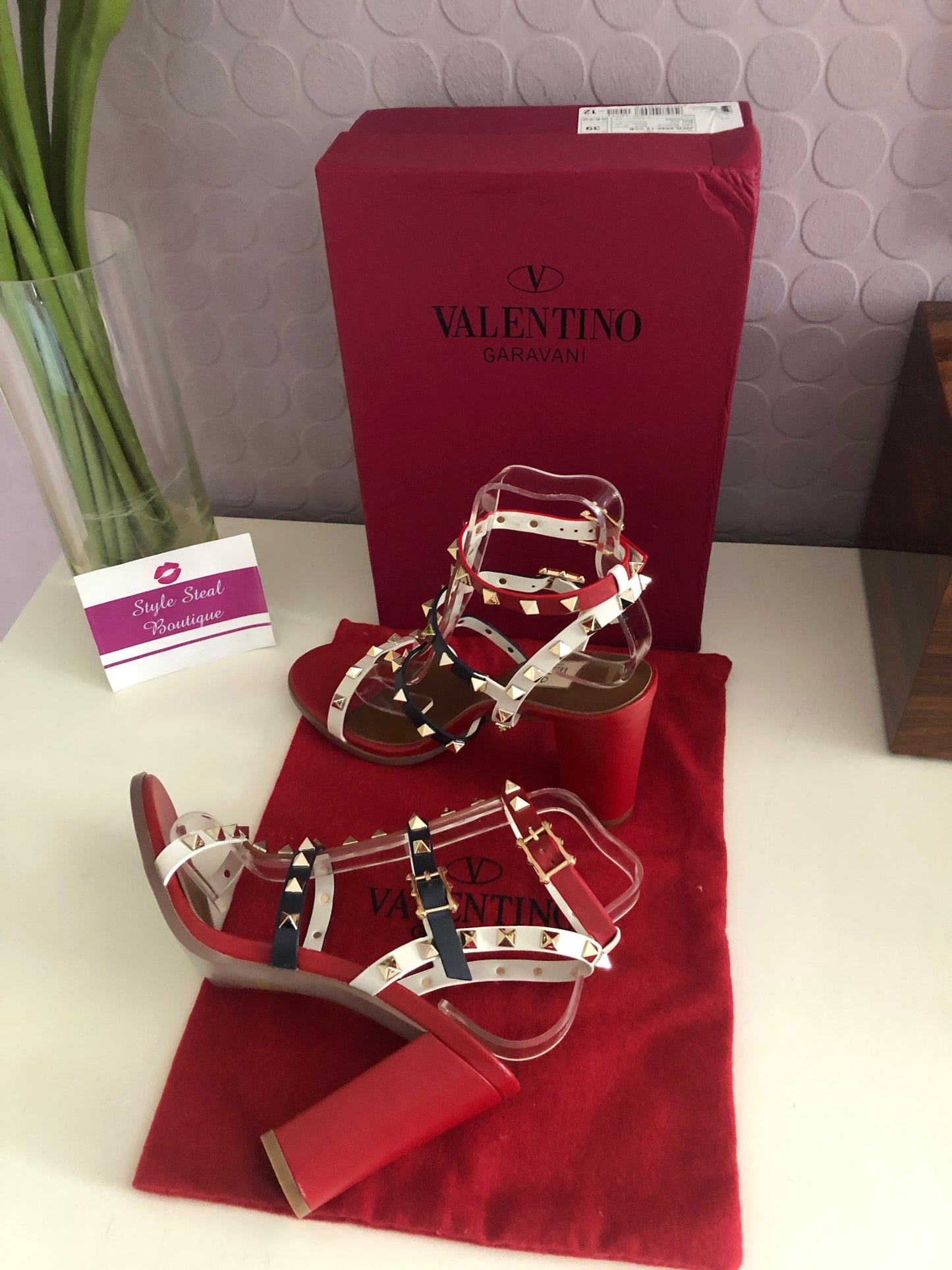 Rockstud Block Heel Sandals