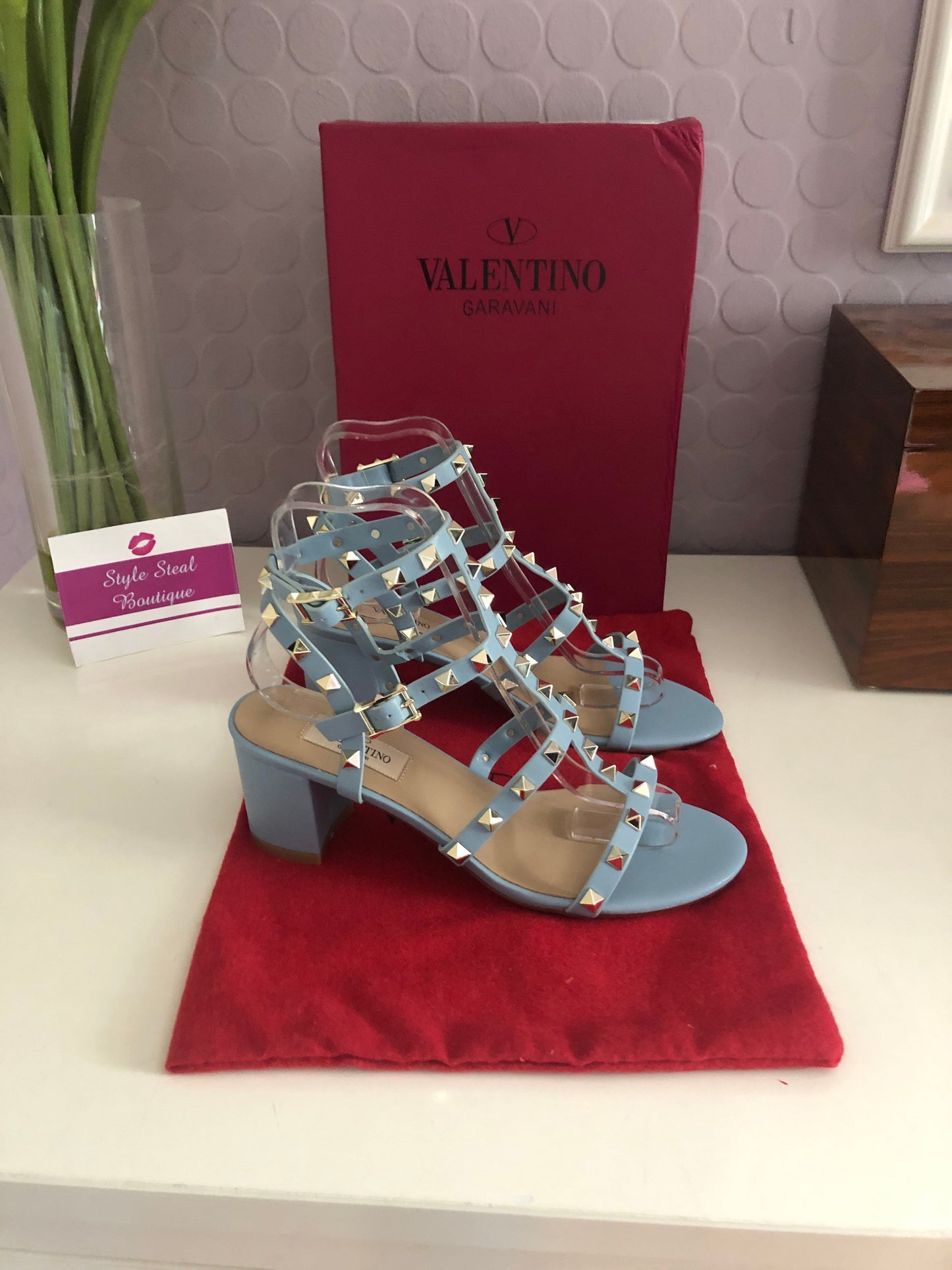 Rockstud Block Heel Sandals