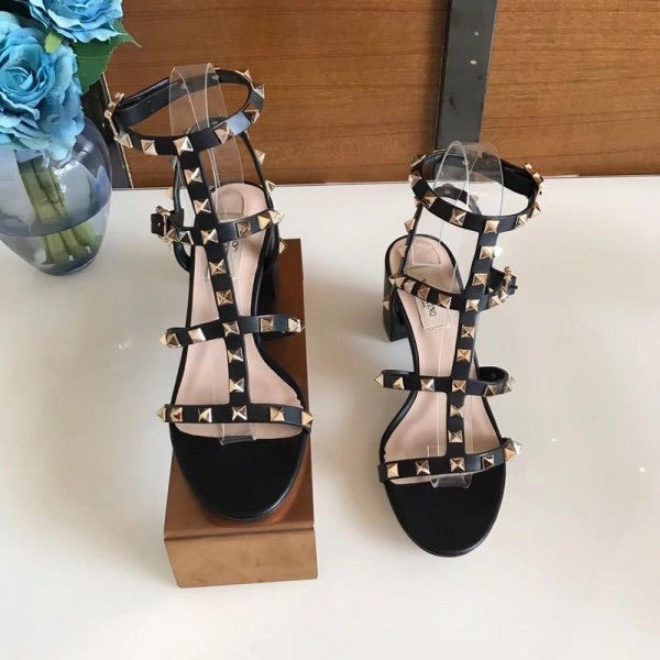Rockstud Block Heel Sandals