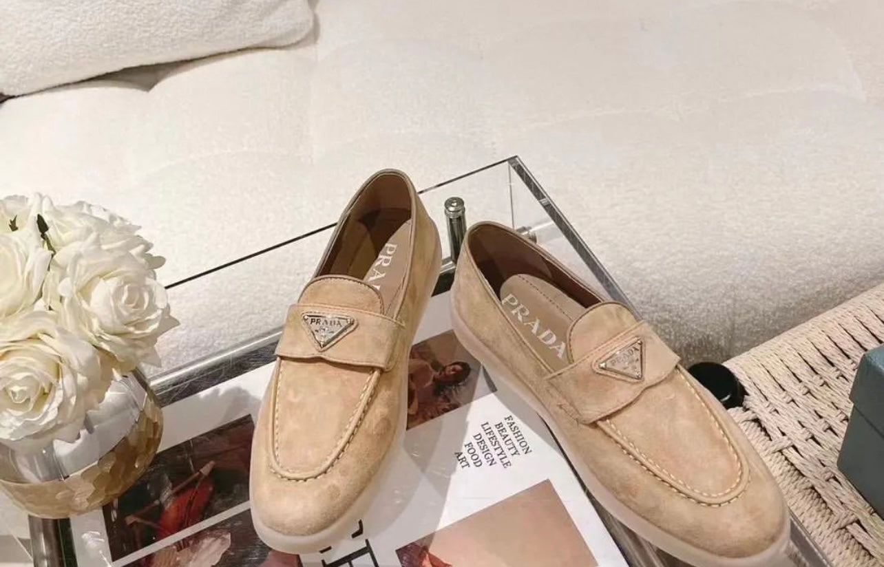 Suede Logo Loafers