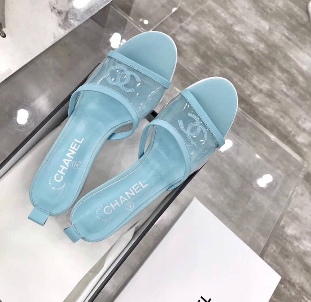 Lambskin PVC Mules