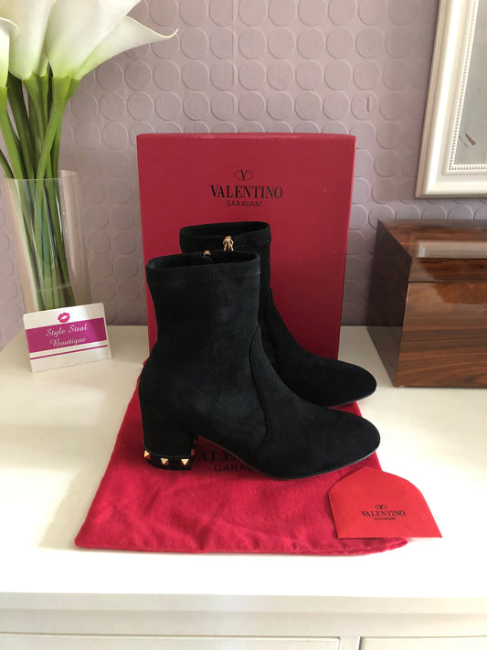 Rockstud Suede Ankle Boots